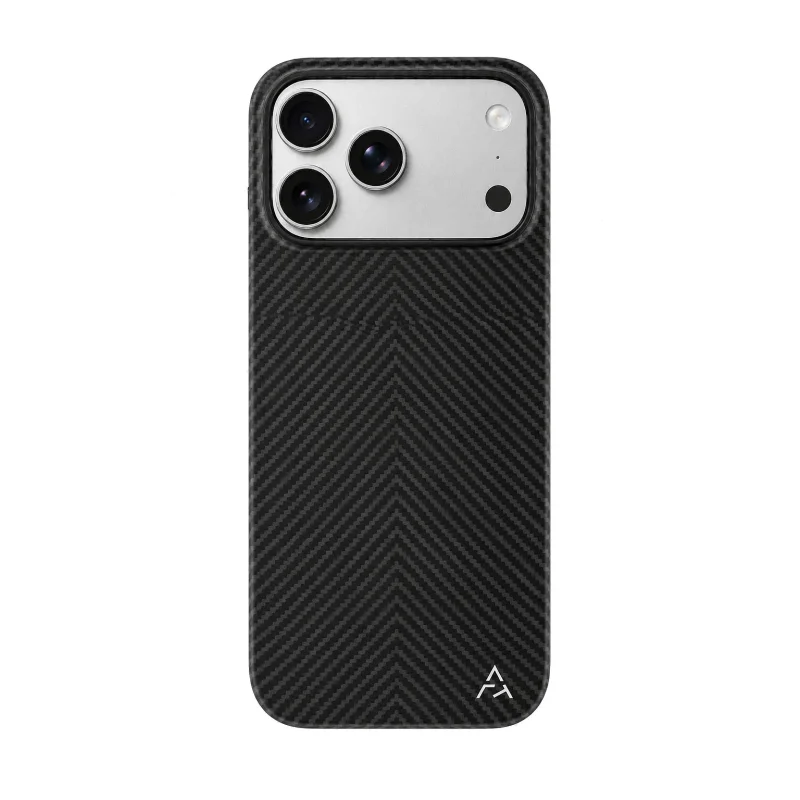 Capa Apokin para iPhone 17 Pro e 18 Pro Fibra de Aramida Preto - Imagem 1