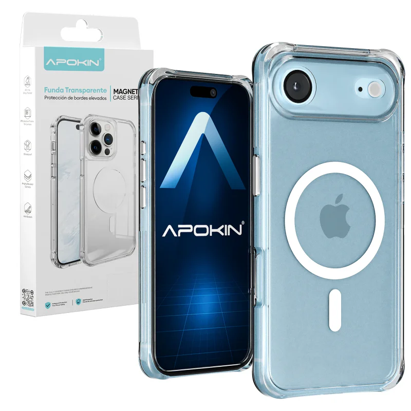 Capa Apokin para iPhone 17 Air Transparente 3,3 mm com MagSafe Transparente