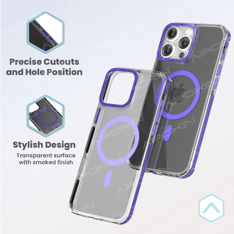 Capa Reforçada Apokin para iPhone 16 Pro com MagSafe Prata - Imagem 3