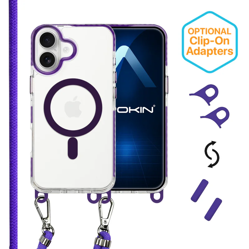 Capa Apokin para iPhone 16 Plus em Acrílico com Cordão Preto - Imagem 4