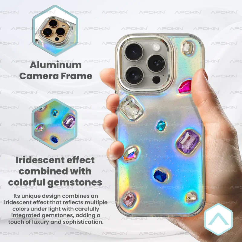 Capa Apokin para Apple iPhone 11 Acrílica Furta-cor com Pedras Transparente - Imagem 4