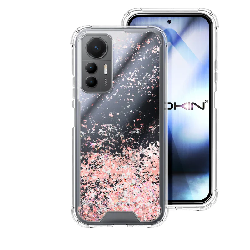 Capa Apokin para Xiaomi 12 Lite em Gel Transparente com Glitter Lilás - Imagem 3