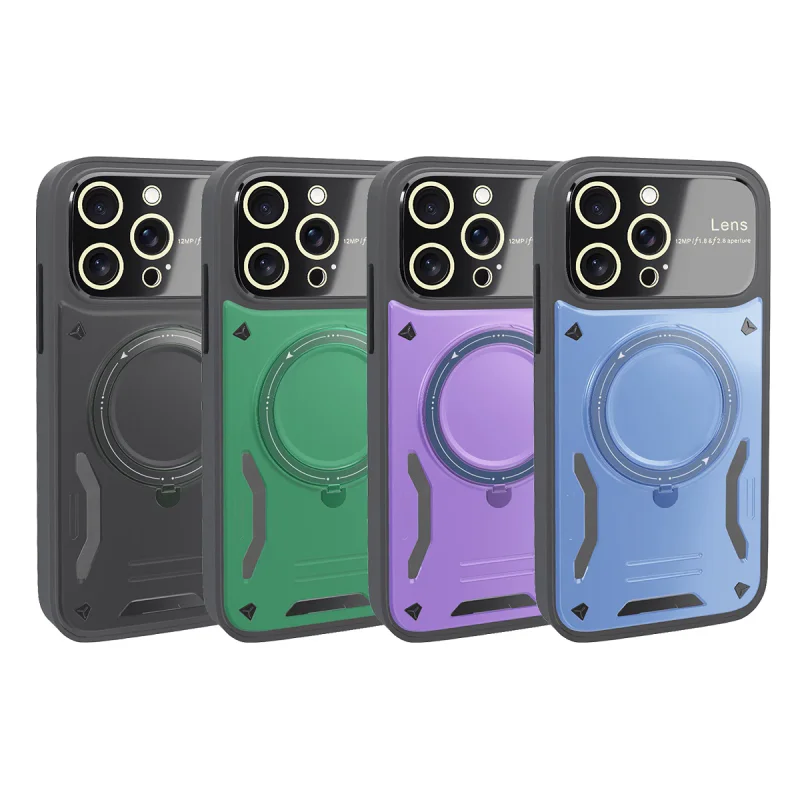 Capa Antichoques Apokin para iPhone 14 Pro Max com Suporte Verde - Imagem 1