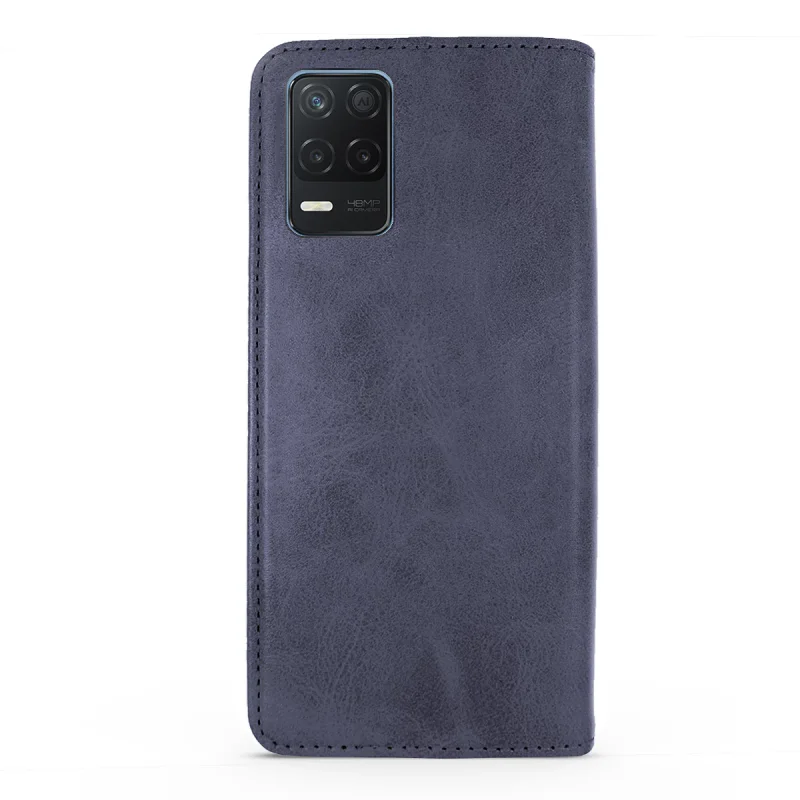 Capa Apokin para Realme 8 / 8 Pro em Pele Sintética com Porta-Cartões Azul - Imagem 5