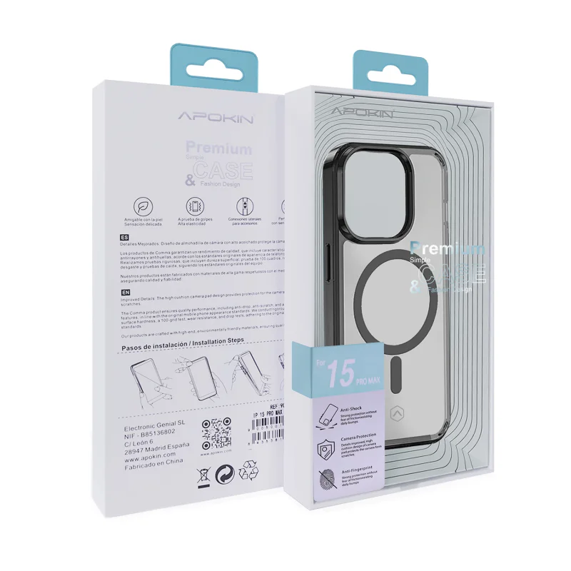 Capa Apokin para iPhone 15 Pro Acrílica com MagSafe Branco - Imagem 5