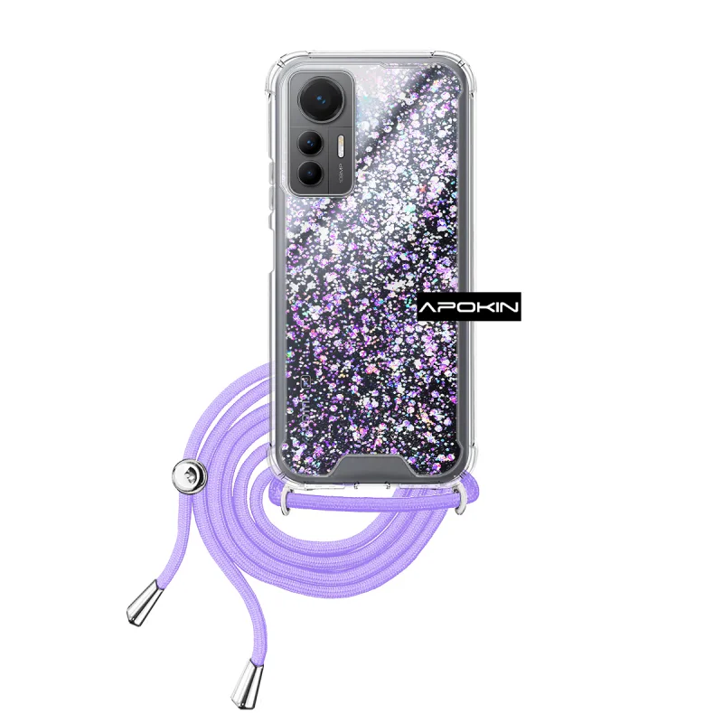 Capa Apokin para Xiaomi 12 Lite em Gel Transparente com Cordão Rosa - Imagem 2