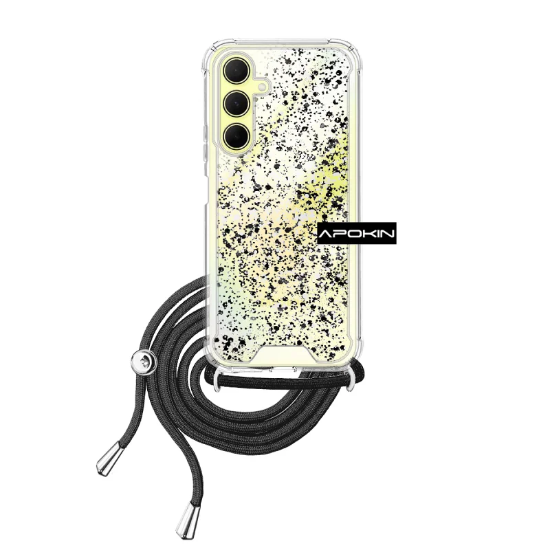 Capa Apokin para Samsung Galaxy A55 Gel Transparente com Cordão Rosa - Imagem 5
