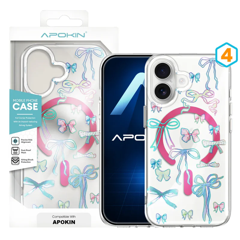 Capa Apokin para Apple iPhone 16 Silicone com Desenho e MagSafe Cor 4 - Imagem 5