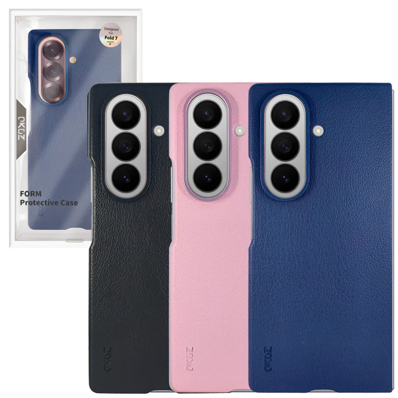 Capa Dobrável em Pele Sintética Apokin para Samsung Galaxy Z Fold7 Rosa