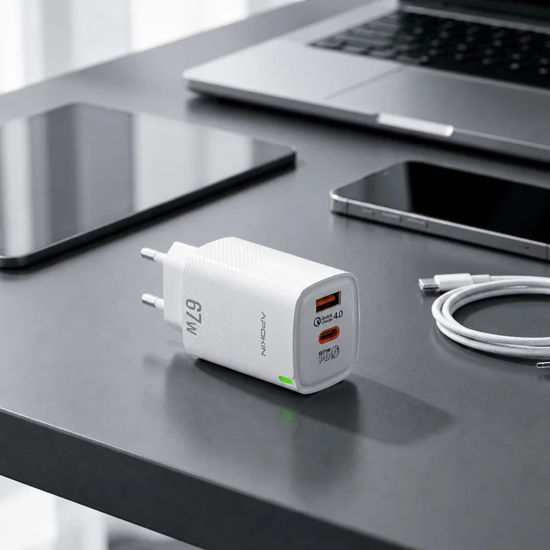 Carregador de Rede Apokin USB-A e USB-C QC 4.0 67 W - Imagem 4