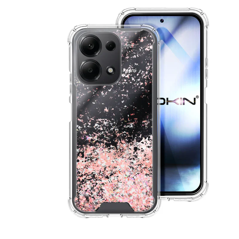 Capa de Gel Transparente Apokin para Xiaomi Redmi Note 13 Pro 4G com Purpurina Lilás - Imagem 3