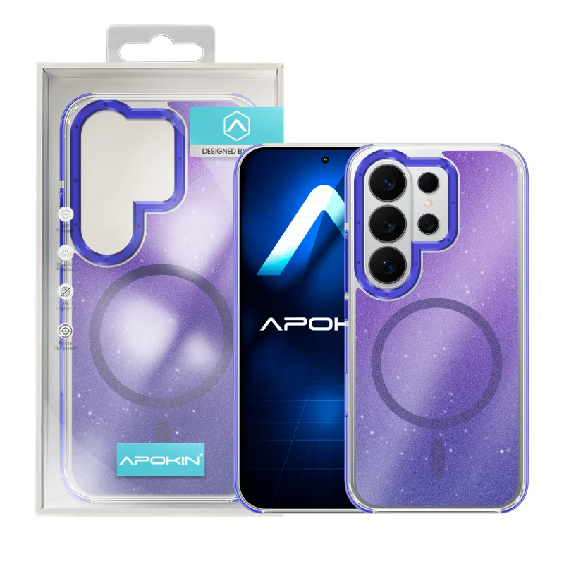 Capa Apokin para Samsung Galaxy S26 Ultra Acrílica com Purpurina e MagSafe Prata - Imagem 4
