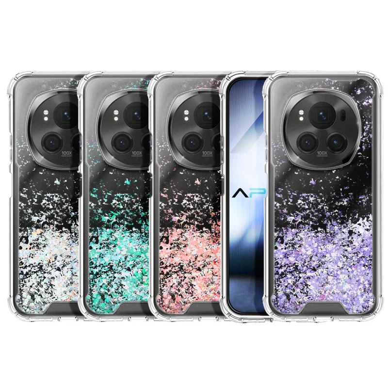 Capa em Gel Apokin para Honor Magic6 Pro com Brilhos Branco - Imagem 1