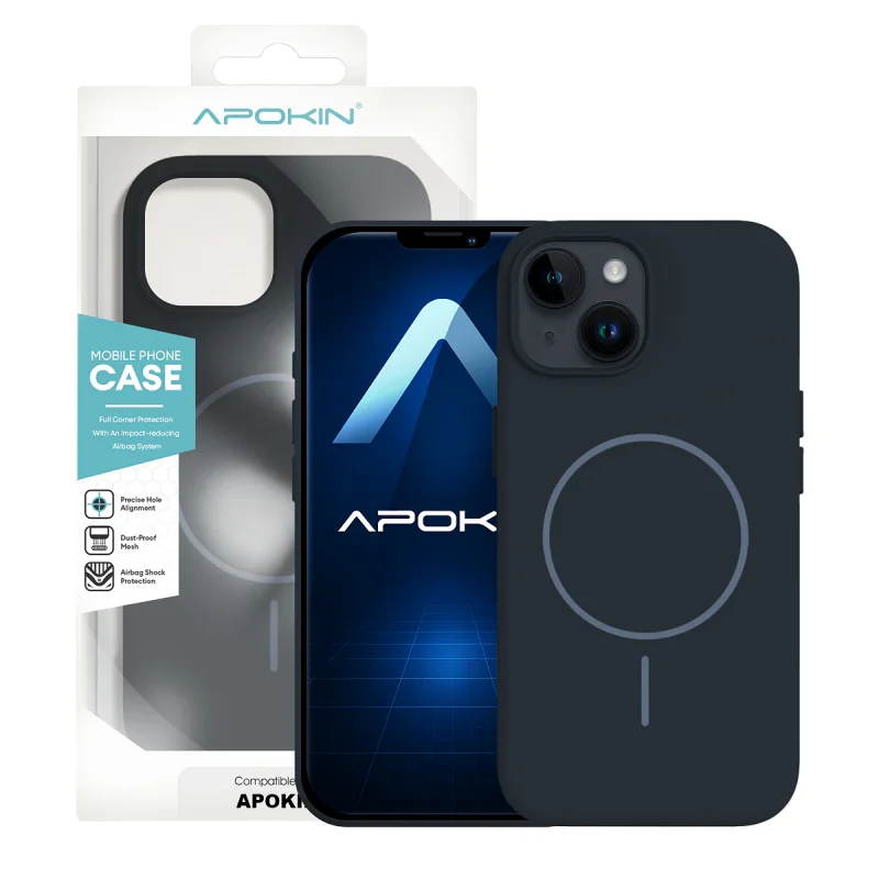 Capa Apokin Silicone Premium com MagSafe para iPhone 14 Lilás - Imagem 3