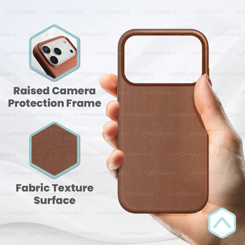 Capa Apokin para iPhone 17 com Efeito Tecido Texturado e MagSafe Preto - Imagem 4