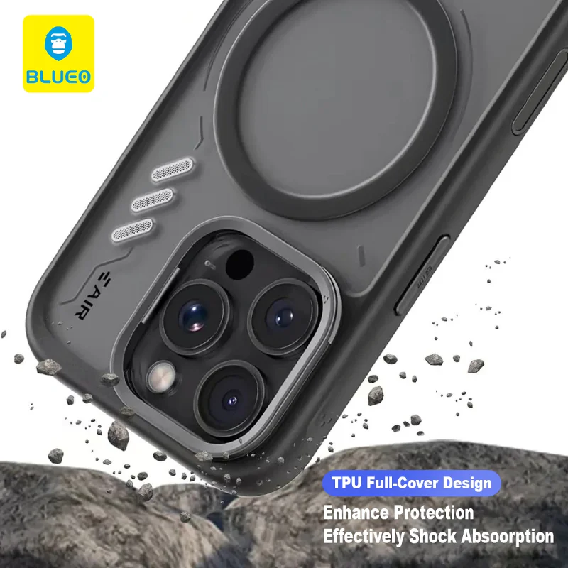 Capa Apokin BLUEO para iPhone 16 Pro Magnética Mate com Suporte Branco - Imagem 2