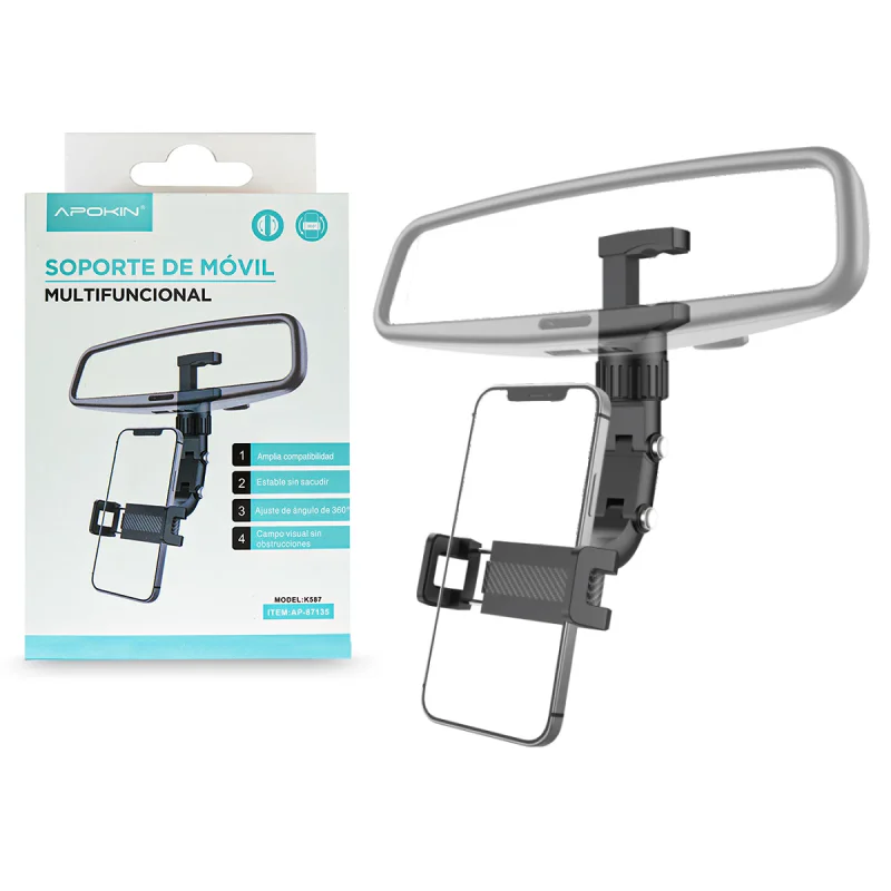 Suporte de Telemóvel Apokin K587 para Espelho Retrovisor