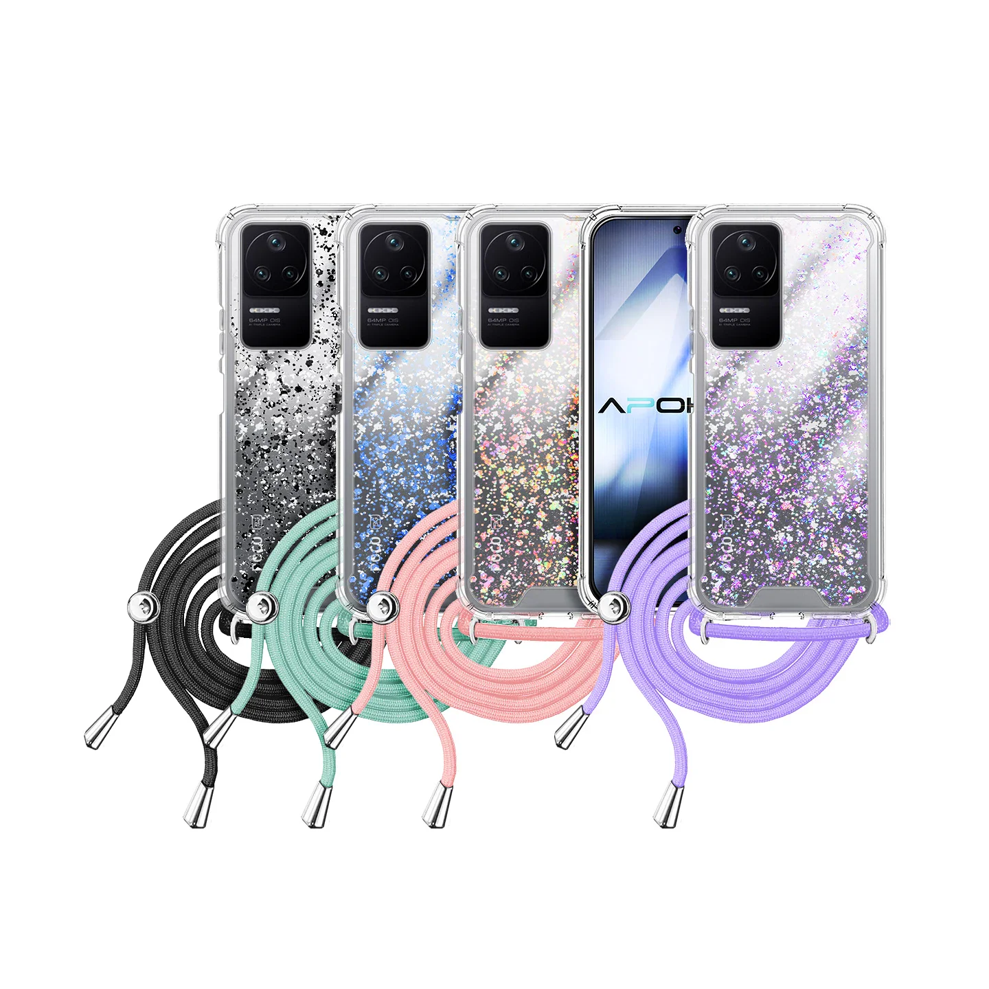 Capa Gel Transparente Apokin com Cordão para Xiaomi Pocophone F4 Várias Cores
