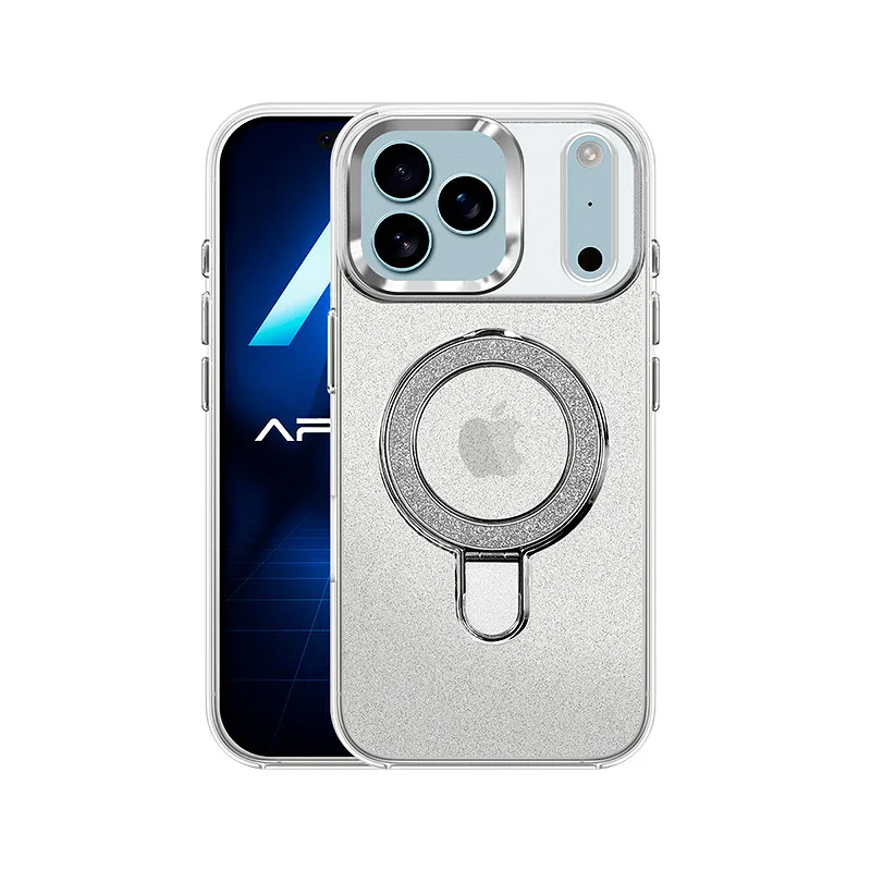Capa Apokin para iPhone 17 Pro Max com Purpurina e Anel MagSafe Branco - Imagem 3