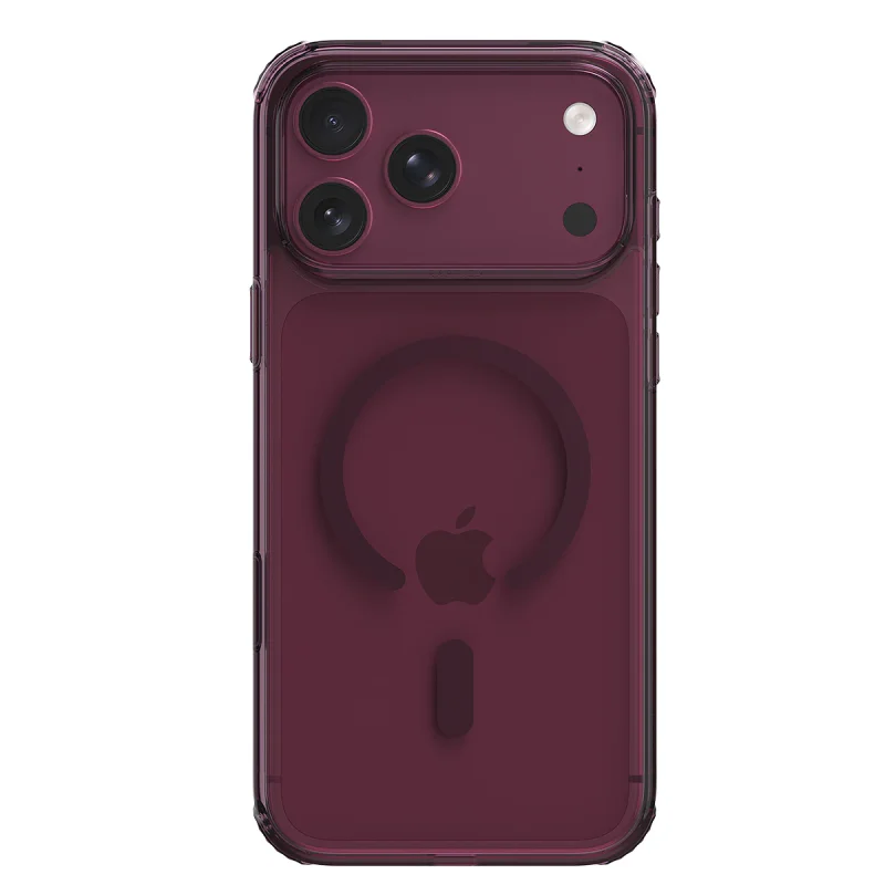 Capa Apokin Raptic Air Clear para iPhone 18 Pro com MagSafe Borgonha