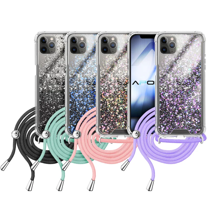Capa Apokin em Gel Transparente com Cordão para iPhone 11 Pro Max Variedade de cores - Imagem 1