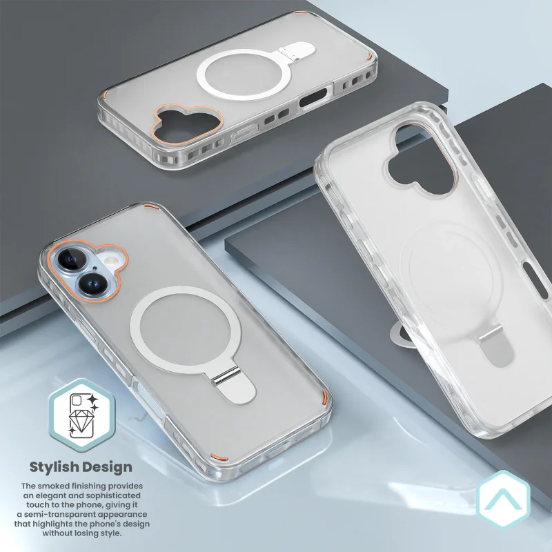 Capa Apokin para iPhone 17 Fumada com Suporte em Anel e MagSafe Variedade de cores - Imagem 5