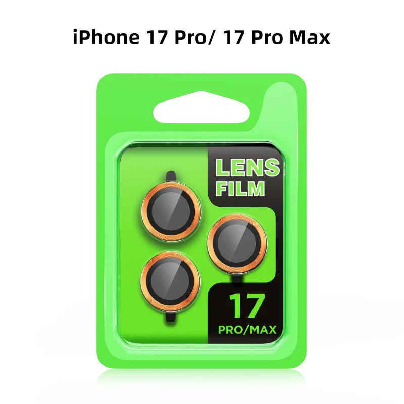 Protetor de Lentes Apokin para iPhone 17 Pro / 17 Pro Max Metálico Laranja - Imagem 1