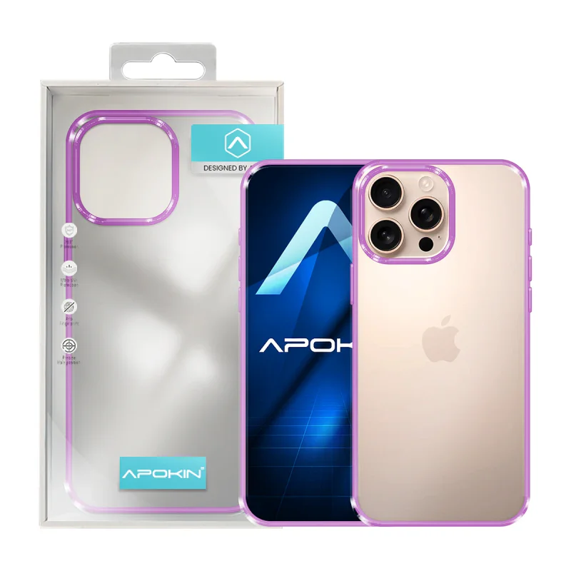Capa Apokin para iPhone 16 Pro Antichoque com Bordo Colorido Transparente - Imagem 4