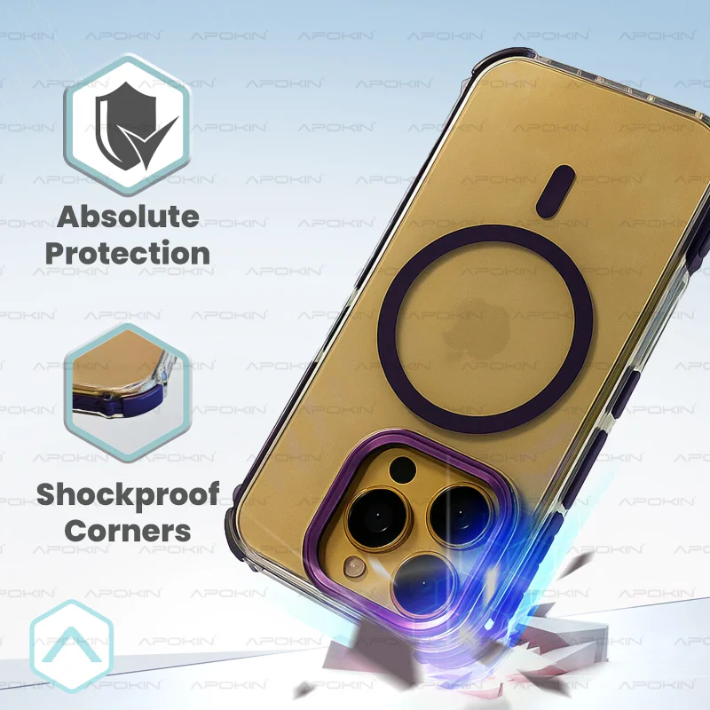 Capa Apokin Rock para iPhone 16 Plus com Suporte e MagSafe Variedade de cores - Imagem 2