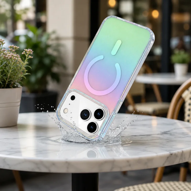 Capa Apokin para iPhone 17 Pro e 18 Pro com MagSafe Degradé e Glitter Multicolor - Imagem 6