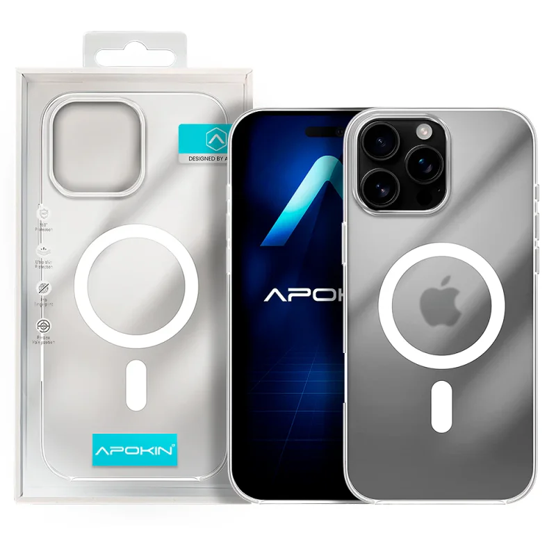 Capa Apokin para iPhone 16 Pro Max Transparente Fosca com MagSafe