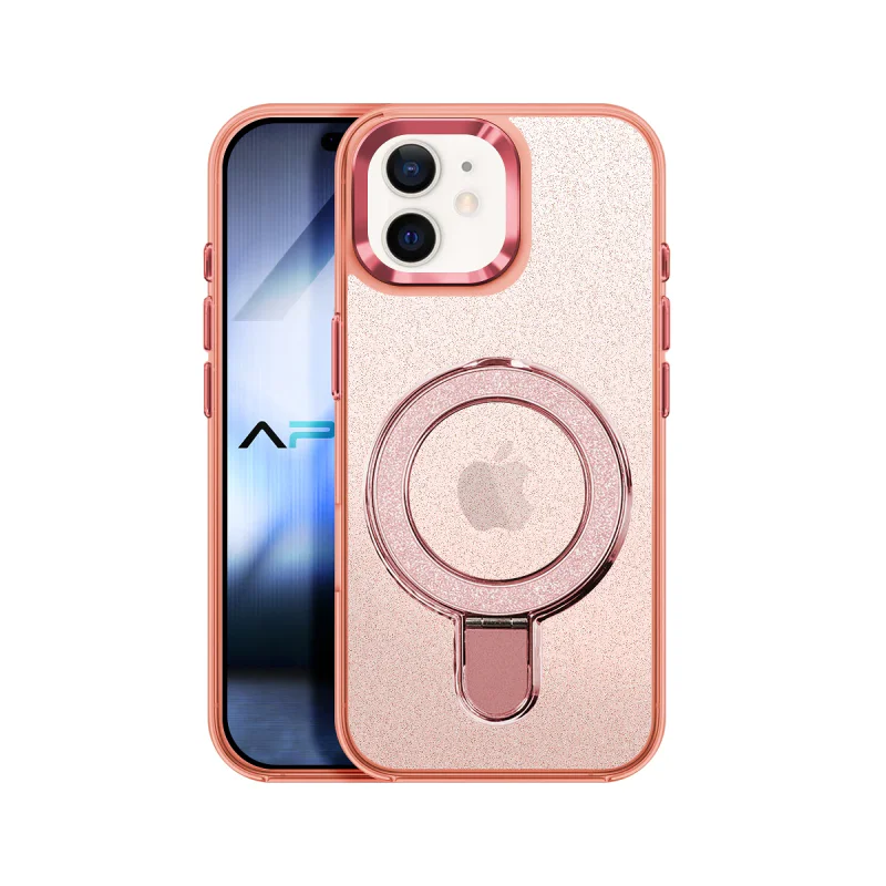 Capa Apokin para iPhone 11 com Purpurina e Anel MagSafe Preto - Imagem 5