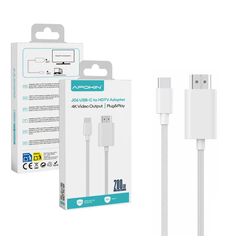 Cabo Apokin J06 USB-C para HDMI 4K 2 m