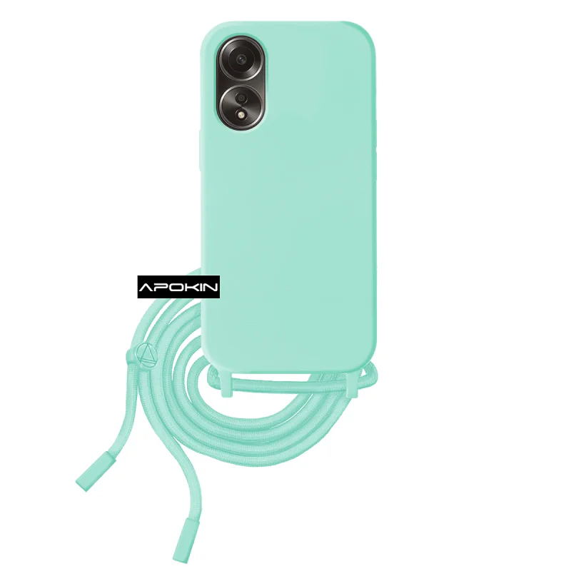 Capa Macia Apokin com Cordão para Oppo A38 Variedade de cores - Imagem 2