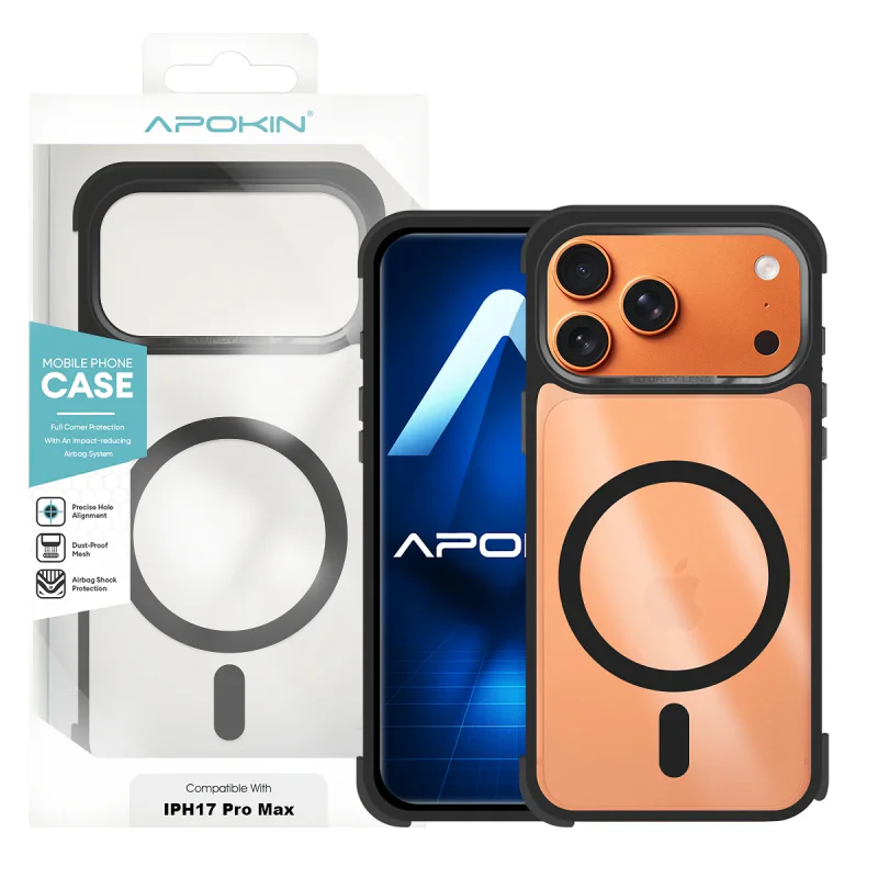 Capa de Silicone Apokin com MagSafe para iPhone 17 Pro Max / 18 Pro Max Preto - Imagem 2