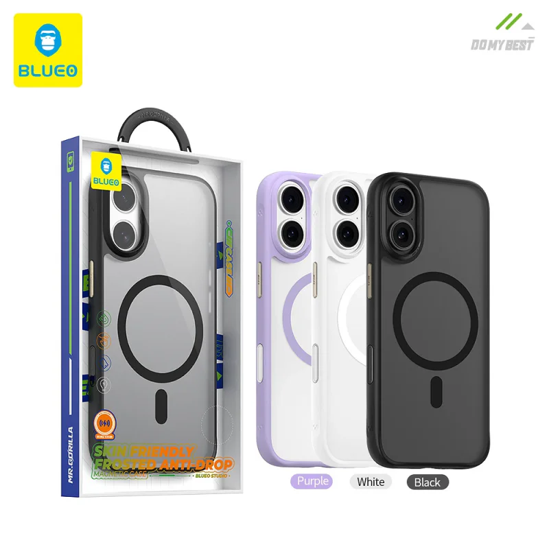 Capa Apokin BLUEO para iPhone 17 Magnética Antimanchas e Antiderrapante Preto
