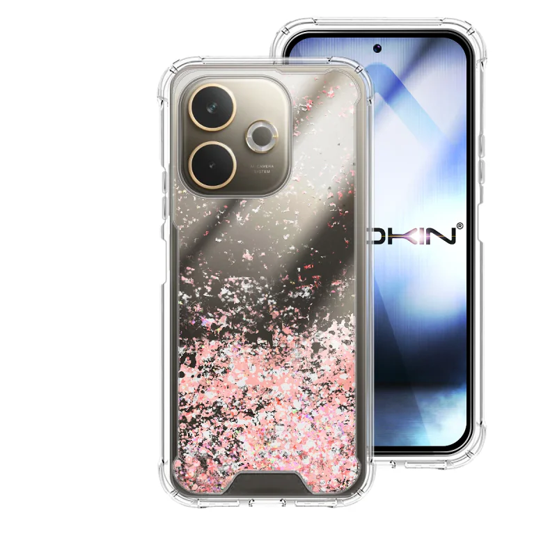 Capa Apokin para Oppo A5 Pro Gel Transparente com Purpurina Rosa - Imagem 6