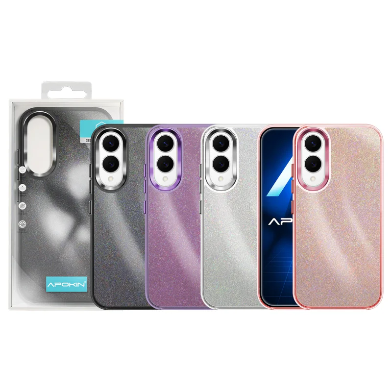 Capa Acrílica Apokin com Purpurina para Samsung Galaxy S25 Edge Prata - Imagem 1