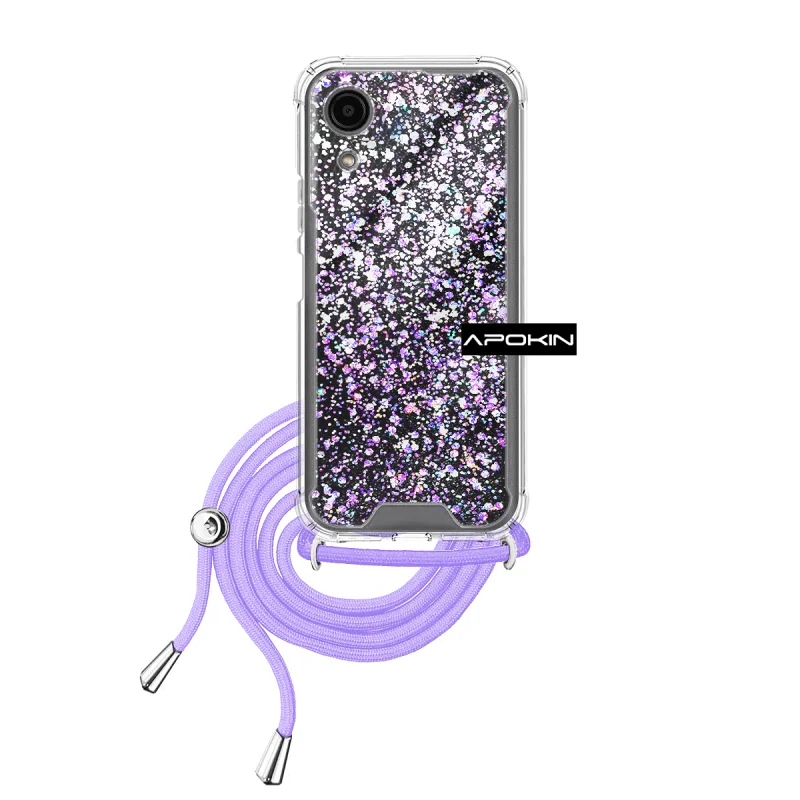 Capa de Gel Apokin para Samsung Galaxy A03 Core com Cordão Rosa - Imagem 2