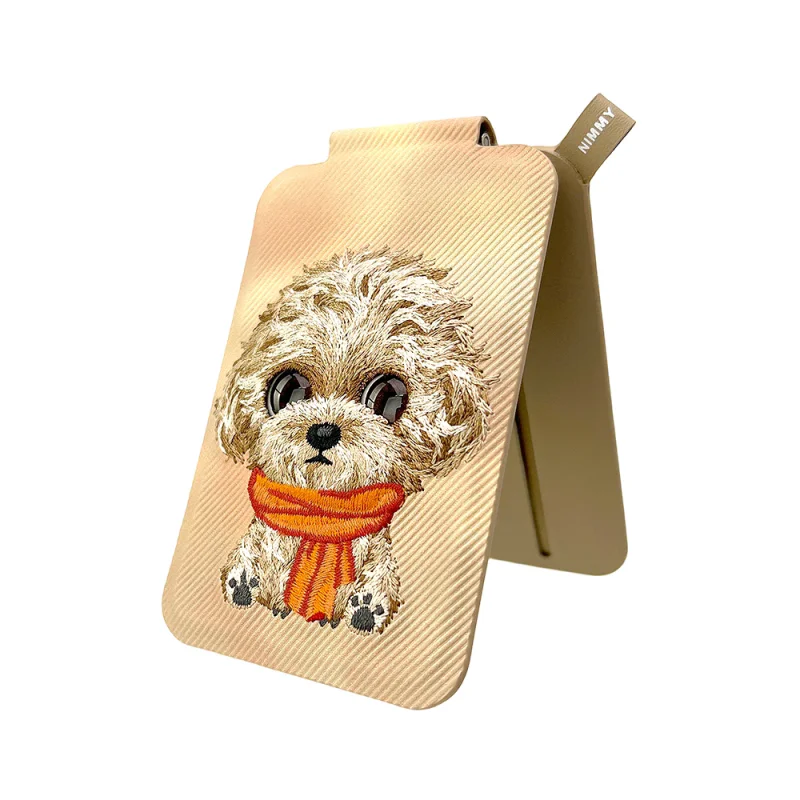 Porta-Cartões Magnético Apokin com Suporte Desenho Cão Castanho - Imagem 3
