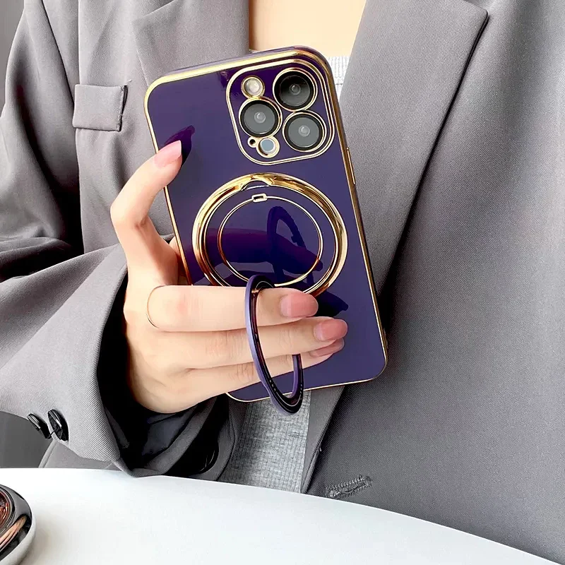 Capa de Silicone Apokin com Suporte Cromado para iPhone 11 Pro Preto - Imagem 3