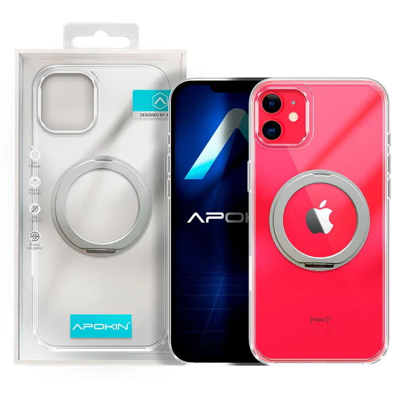 Capa Apokin Puro com Anel Giratório e MagSafe para iPhone 11 Transparente - Imagem 1