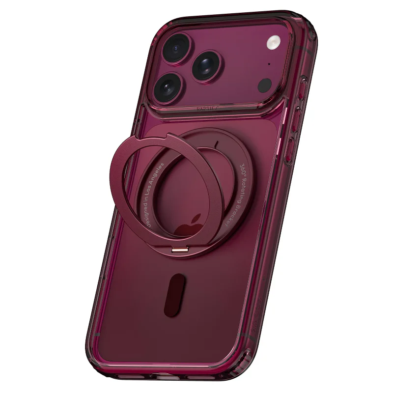 Capa Apokin RAPTIC Air Stand para iPhone 18 Pro Max com Suporte e MagSafe Bordô - Imagem 3