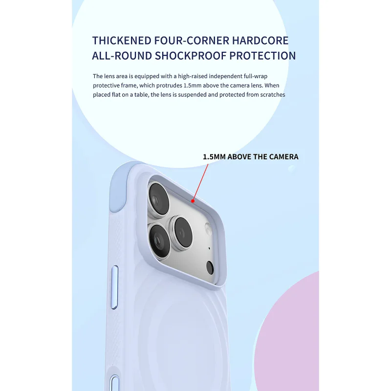 Capa All-Match Apokin para iPhone 17 em Silicone Líquido Bicolor com Padrão Ondulado e MagSafe Branco - Imagem 6