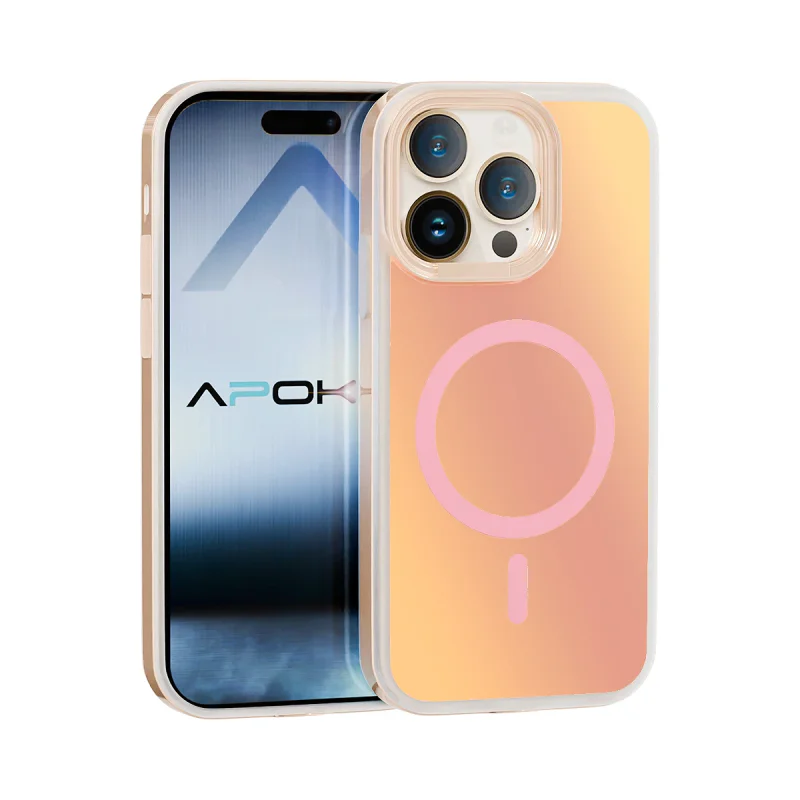 Capa Iridescente Camaleão Apokin com MagSafe para iPhone 12 Pro Max Prata - Imagem 6
