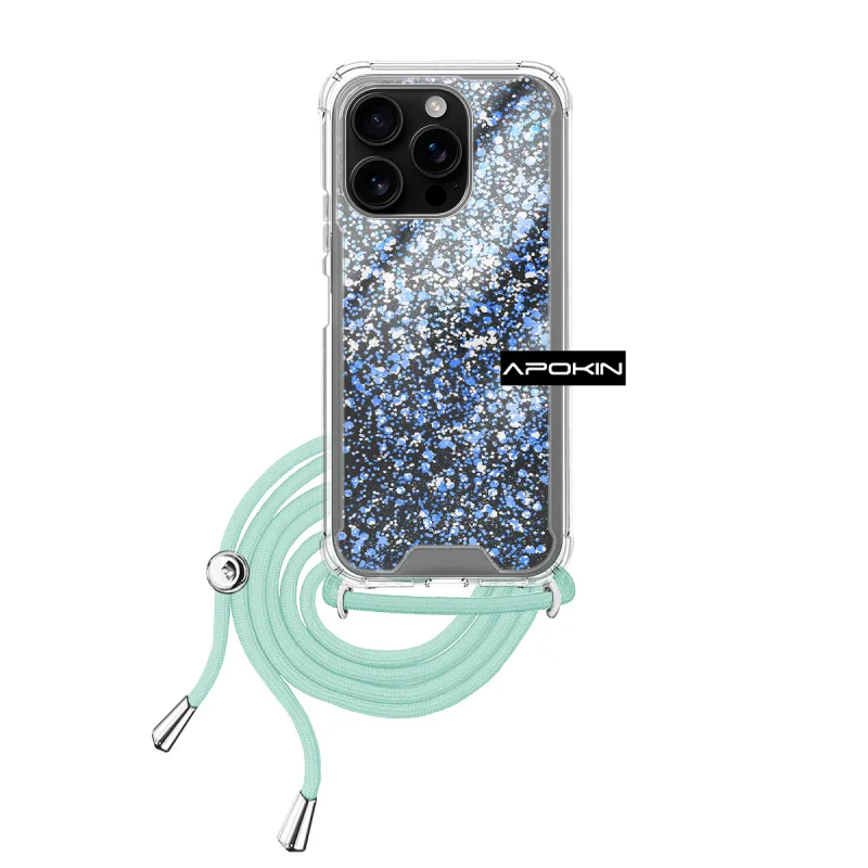 Capa de Gel Apokin Transparente com Cordão para iPhone 16 Pro Preto - Imagem 4