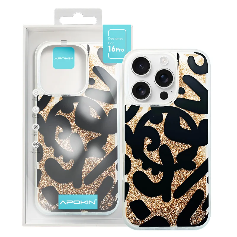 Capa Apokin com Purpurina Desenhos e MagSafe para iPhone 15 Pro Max Variedade de cores - Imagem 3