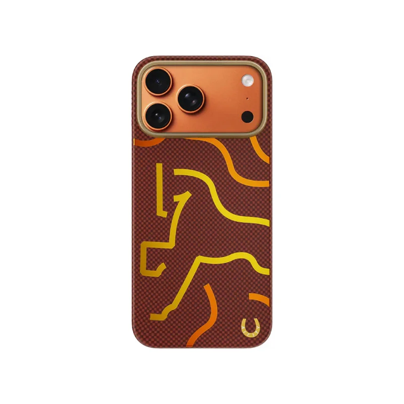 Capa Airity Apokin para iPhone 17 Pro Max em Fibra de Aramida Edição Cavalo Vermelho