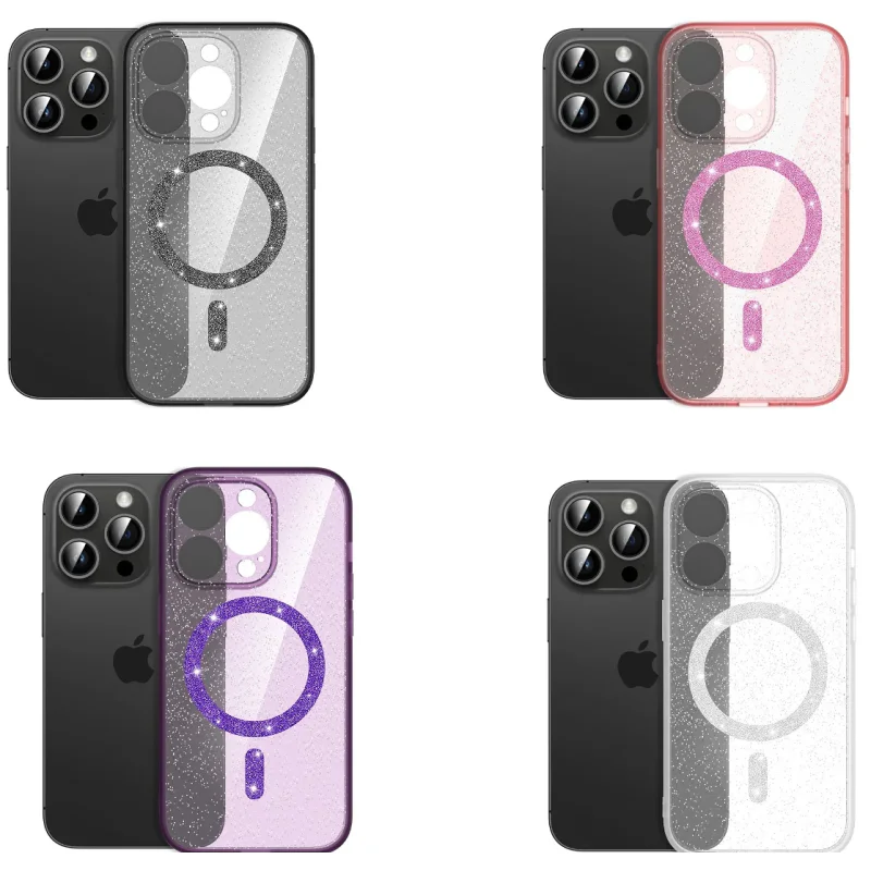 Capa Apokin para Apple iPhone 14 Pro Transparente com Brilho e MagSafe Branco - Imagem 2