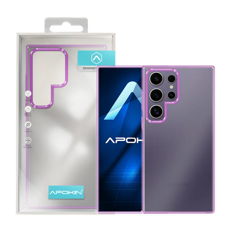 Capa Apokin Samsung Galaxy S24 Ultra Antichoque com Rebordo Colorido Transparente - Imagem 4